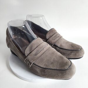 Clarks Keesha Cora Leather Slip On‎ Comfort Loafers Gray Taupe Size 8 39 Preppy